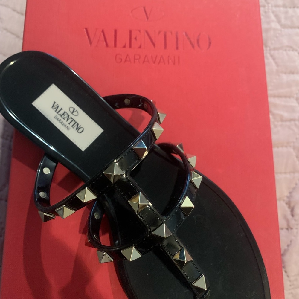 Valentino Black Studded Sandals